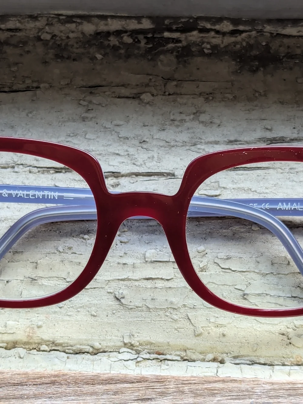 Bold Two-Tone Women’s Glasses Frame in Red and Light Blue